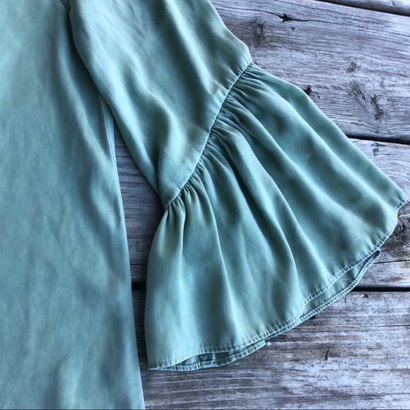 Zara Basic Ruffle Bell Sleeve Dress - Picture 8 of 12